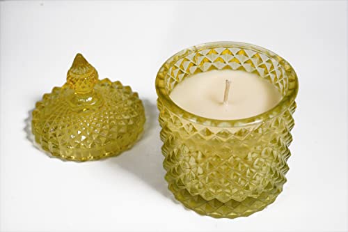 Arka Surya Crystals Beautiful Jasmine Diamond Glass Jar Candle for Relaxing Addition to Your Home