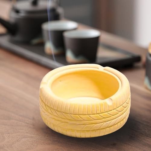 Tire Shape Ashtray Resin Decoration Ashtray for Living Room Home Accessories Yellow|Home & Garden|1 Tire Shape Ashtray
