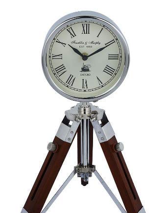 Relico Table Clock with Adjustable Tripod Stand Handicraft Heavy Quality Floor Standing Roman Clock for Home Living Room