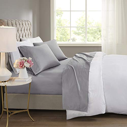 Beautyrest 600 Thread Count Cooling Cotton Rich Sheet Set, Queen, Grey