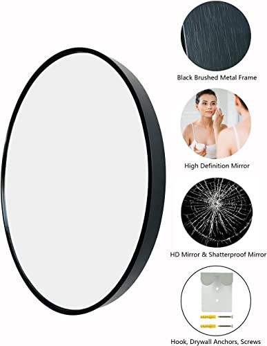 Cheval Glasses Frameless Round Wall Mirror for Wall Décor/Wash Basin/Bedroom - 24x24 Inch