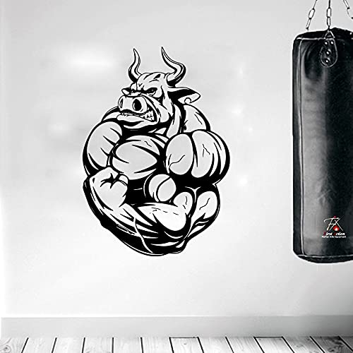 GADGETS WRAP Vinyl Decal Sticker Bodybuilding Angry Bull Muscles (Item Finish Size : 80cm x 56cm)