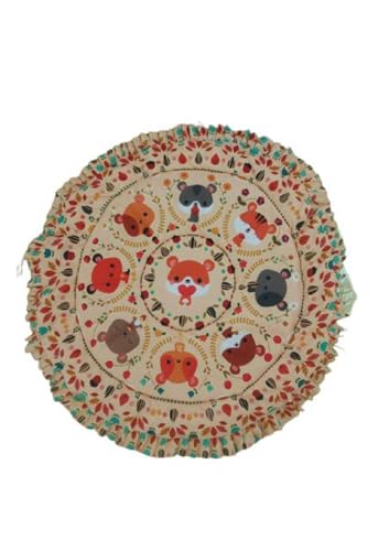 MONI MINI THE BRAND Mandala Printed Cotton Newborn Soft Cotton Godadi | Baby gaddi | Crib Sheet | Cartoon Baby mat | Godari |Bedding Set| Baby Matress |Sleeping Essentials Pack of 1 (Safari MAP)