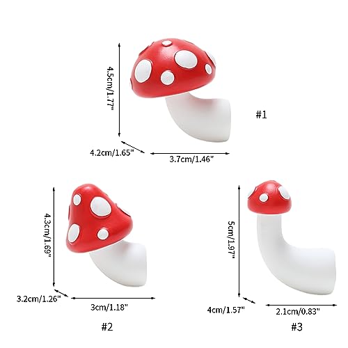 3D Solid Red Mushroom Fridge Magnets Creative Designed Resin Refrigerator Magnets Personality Home Decorations Refrigerator Magnetic Board