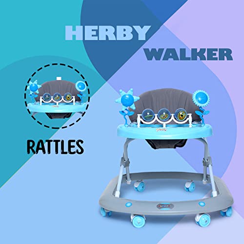 Funride Baby Walker 9 Months + Herby Foldable Activity Walker with Adjustable Height for Boys and Girls