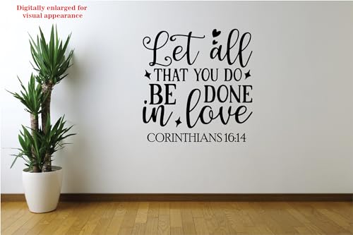 VVWV Let All That You Do Bible Quotes Wall Sticker for Home Bedroom Hall Living Room Wall L x H 53 cm x 55 cm