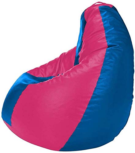 Blue Pink Bean Bag Cover Leather true 2 f