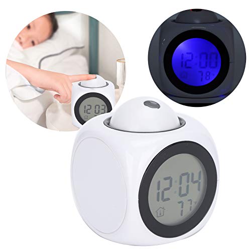 Time Broadcast Clock, LCD Clock, Support The Hourly Voice Telling Time Chiming Clock, Projection Function for Students Essential Office Workers Home