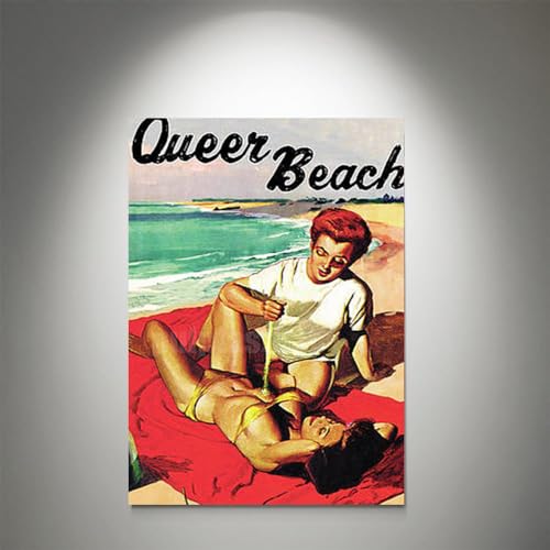 GADGETS WRAP Canvas Gallery Wrap Framed for Home Office Studio Living Room Decoration (9x11inch) - Queer Beach Print