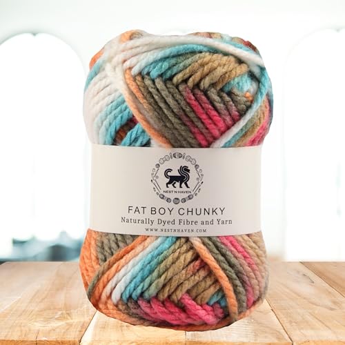 NESTNHAVEN, Fat BOY Chunky Motu Thick Hand Knitting/Crochet Wool Yarn, 6 mm Thickness, Pack of 1 (1 Ball / 100 Grams), Multicoloured (BBCH011)