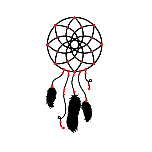 VVWV Flower Dream Catcher Wall Stickers for Living Kids Girls Boys Bedroom Home & Kitchen Hall Wall Vinyl Decor L x H 30 x 70 Cms