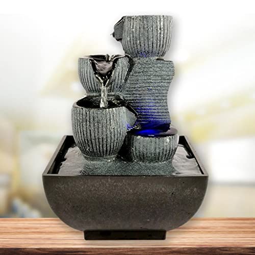 SECRET DESIRE Water Fountain with Led Lights Desktop Fountain Home Decor Ornament Style 1