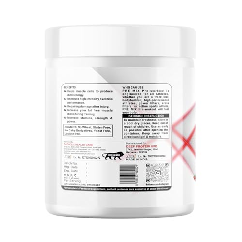 FITFLOW Pre-Workout Supplement, Boost Energy & Focus, Enhanced Performance, 30 Servings, 300g, Fruit Punch Flavour