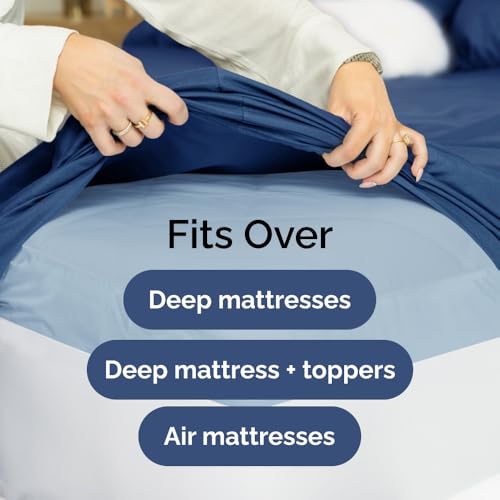 Extra Deep Pocket Sheets - 4 Piece Sheet Set - Deep Pocket Twin Sheets - Extra Deep Pocket Twin Sheets - Deep Fitted Sheet Set - Extra Deep Pocket Twin Size Sheets - Easily Fits Extra Deep Mattresses