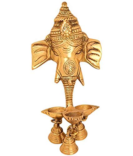 Buyerwell Brass Ganesh Hanging Deep with Bells 9 Inch Showpiece