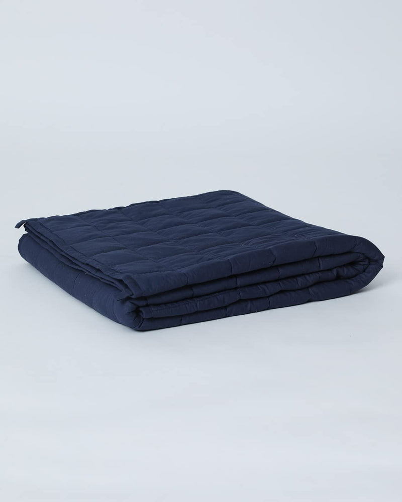 Tucked In | All Season Blanket | Indigo - Cotton Weighted Blanket | Cotton Material Filled with High Density Glass Beads | Anxiety Blanket | Standard Size (50" x 75")