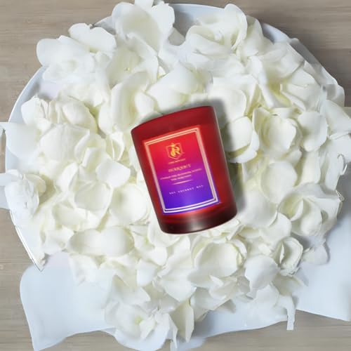 Cire Royale| Luxury Scented Candle with Golden Lid| 100% Soy & Coconut Wax Blend| Large 200gms Bouquet - Unwrap The Blossom, Ignite The Serenity