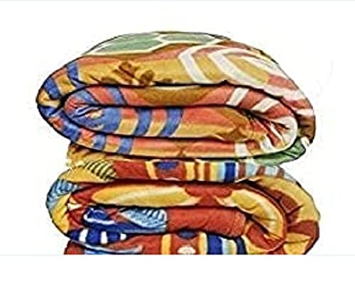 Wavva® Multipurpose Polar Fleece Single Printed Bed Blanket/Bed Sheet/Ac Quilt (Set of 2)-Assorted Multicolour(Light Weight)