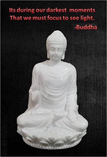 SrI Krishna Culture- Buddha Statue/Idol In Meditation Pose-Height-3 Inches-Resin-Marble Look-Car and Home