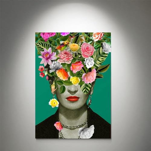 GADGETS WRAP Canvas Gallery Wrap Framed for Home Office Studio Living Room Decoration (11x17inch) - Floral Frida