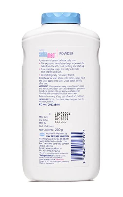 Sebamed Baby Powder 200g |With Olive Oil and Allantoin| For delicate skin