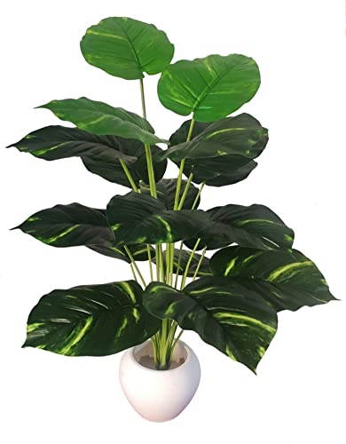 BK MART Artificial Money Plant Tree Leaves Bonsai with Pot(Multicolour)