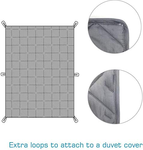 Cottington Lane Weighted Blanket for a Adult - 48" x 75"(12 Lbs Or 5.5 Kg) - Calm, Sleep Better and Relax Naturally. Adult Twin Size_Grey Blanket + Dark Grey Cover