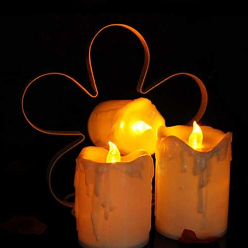 UJEAVETTE® Set 3pcs LED Taper Candle Pillar Tea Light Candle Church Home Wedding Decor