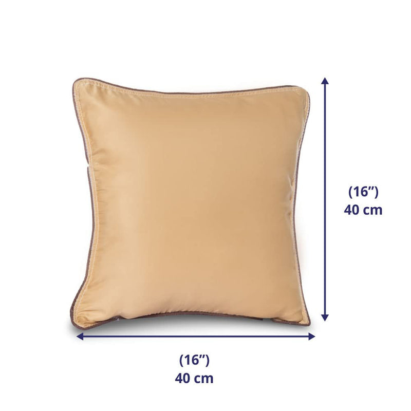 Wakefit Cushions, Cushions for Sofa, Cushion, Cushion Pillow, Cushion 16 inch x 16 inch, Hollow Fiber Sofa Cushions Set of 3, (Colour - Beige)