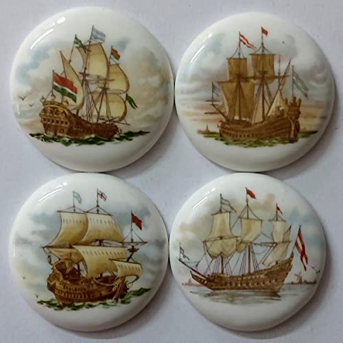 Temple Trees Pirate Ships - Set of 4 Fridge Magnets