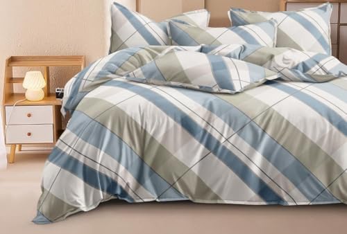 VIVEA RESERVE Bedsheet King Size Bed Cotton 300 TC || 1 Super King Size Bedsheet Cotton (108 x 108 Inch) and 2 Pillow Covers (Tokyo)