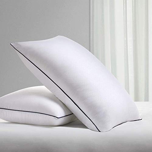 Daddy Cool 5 Star Hotel Soft Fluffy Microfiber Sleeping Pillow/Bed Pillow/Piping Pillow 17 X 27 Inch Pack of 2, White