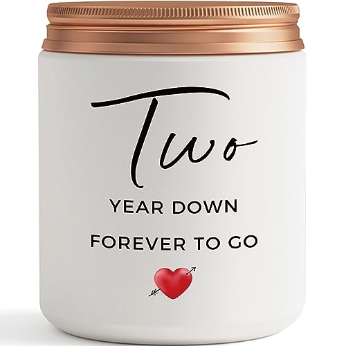 2 Years, 2th, 2st, Two Years, Second Anniversary Candles Gifts for Him Her Couple- Best Happy 2nd Wedding Cotton Anniversary Girlfriend Boyfriend Wife Husband Gifts