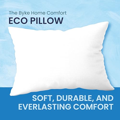 The Byke Home Comfort Sleep Pillow | 16 x 24 Pack of 4 | Premium IMP Fiber | Suitable for All Sleeping Positions | No Flatness, Comfortable, Durable, Soft & Washable – Ultra White