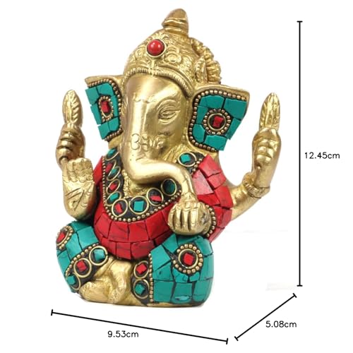 ASHIRWAD Brass Lord Ganesha Idol Statue for Home Hindu God Ganpati Bappa Vinayaka Murti (Ganesh-01)