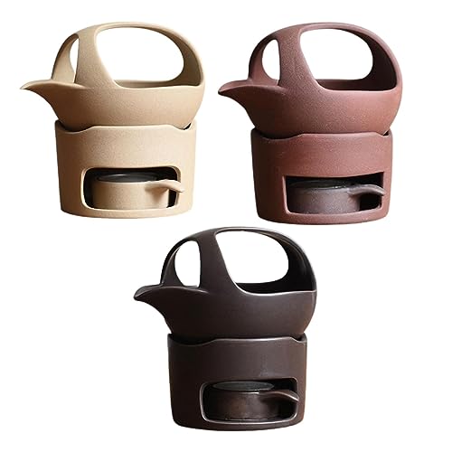 SAZ DEKOR Ceramic Tea Light Holder Warmer Tealight Warmer for Patio Balcony Light Brown