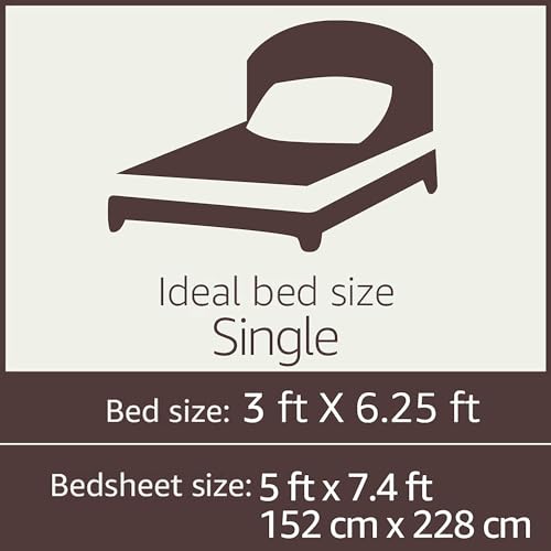 STARNSTYLE 220 Cotton Feel Glace Cotton 1 Single Bedsheet with 1 Pillow Cover (90X60 Inch) White