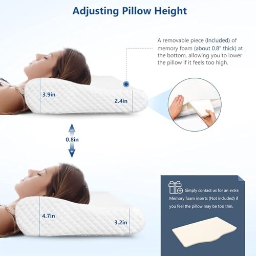 HomeHive Memory Foam Pillow Neck & Shoulder Lumbar Pain Relief Contour Cervical Super Soft & Fluffy-PO1(S_K_E_20022053_Off White)