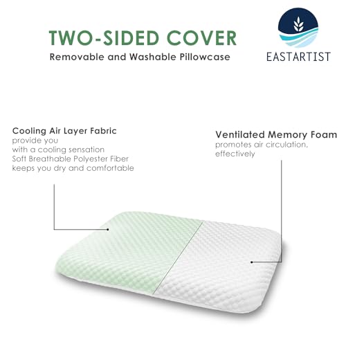 EASTARTIST Ultra Thin Pillow (Light Green(2Pack))