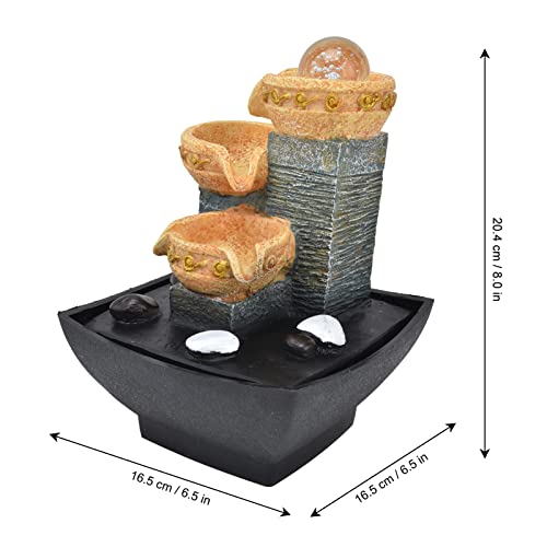 Waterfall Inside, Resin Material, Easy Installation, Low Noise for Home and Office. European regulations-AC220-240V