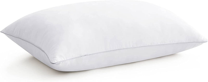 Shri Vyas Linen 100% Pure Duck Down and Feather Pillows Inserts Fluffy Soft Pillow Sets with Complimentary Pillow Cover - White - Standard Size (17"x27") - Pack of 1