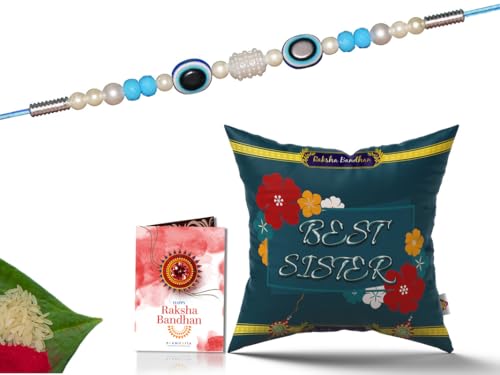 Pillow Rakhi for Brother with Gift - Rakhi with Rakhi Cushion with Filler Greeting Card- Rakhi for Brother, Gifts for Brother, Gifts for Rakhi, Gifts for Rakshabandhan Rakhi Gifts-CH-SIS-30-PC