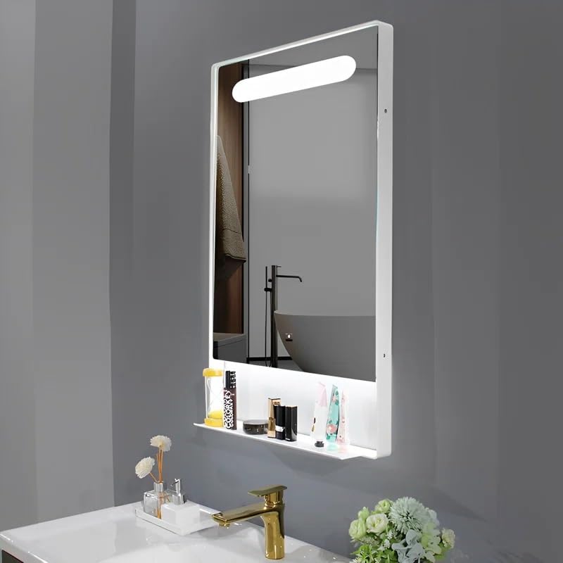 Artessa Utility LED Rectangular Mirror with Defogger, Dimmer, 3-Colour LED for Bathrrom (60 x 45 CM)