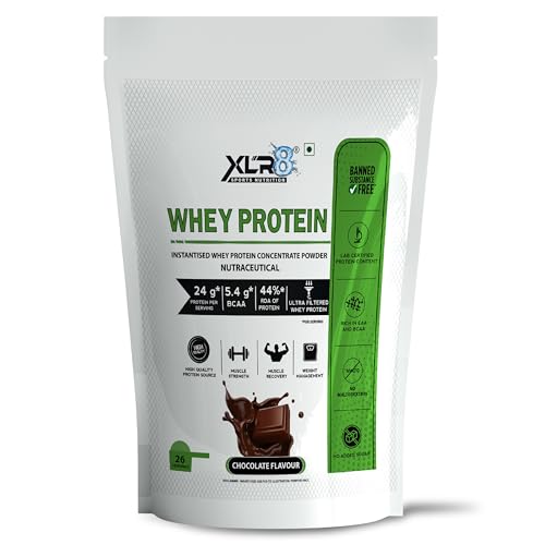 XLR8 Whey Protein Powder with 24 g Protein, 5.4 g BCAA - 2 Lbs / 907 g (Chocolate)