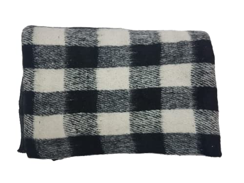 PPS Textiles Black and White Acrylic Warm and Soft Single-Bed Blanket (200 cm x 130 cm)