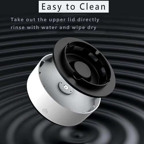 Sevia Portable Easy To Clean Ashtray Self-Extinguishing Ashtray Cigarette Ashtray with Spinning Tray Non-Slip Base Suitable for Home Office (Grey)