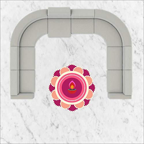 Diwali Special - Colourful Decorative Rangoli Sticker Size- 30 cm x 30 cm Set of 2 (AS146)