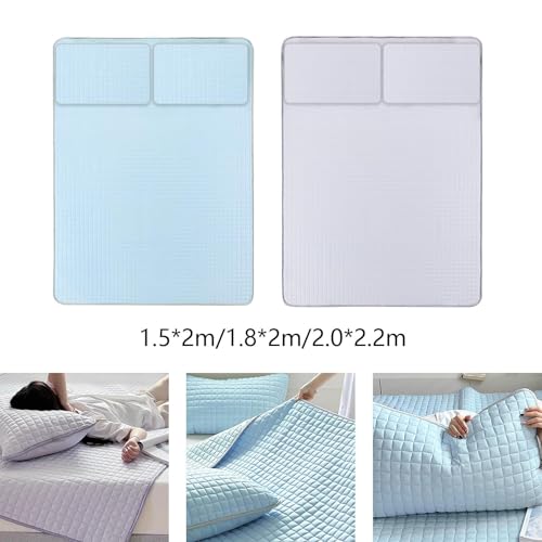 SECRET DESIRE Cooling Mattress Pad Soft Sleeping Mat Cool Mat Cooling Fitted Sheets Blue 1.5mx2.0m