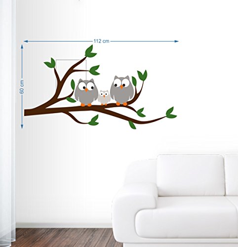 Owl Self Adhesive VinylWaterproof Decorative Wall Stickers for Hall, Bedroom, Kitchen and Furniture