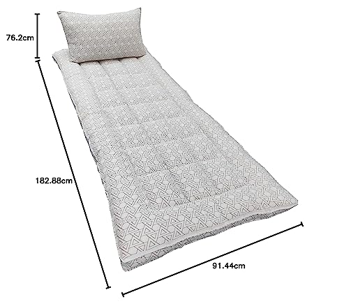 VG MATTRESS - Kapok/Silk Cotton/ilavam Panju Single Cot Foldable Hostel Bed Mattress, 6 x 2.5 feet x 3 inches with 1 Pillow.